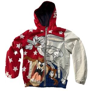 Members Only x Looney Tunes Windbreaker Jacket Bugs Bunnie Taz Marvin Y 10-12